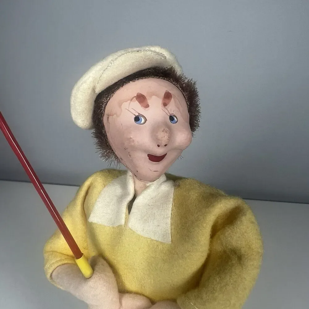 Rare Vintage Klumpe Roldan Doll Big Cap Golfer With Golf Club